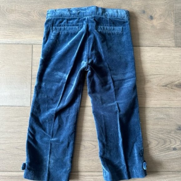 JANIE AND JACK GIRLS VELVET FULL LENGTH PANTS WITH BOW DETAIL - Picture 4 of 4